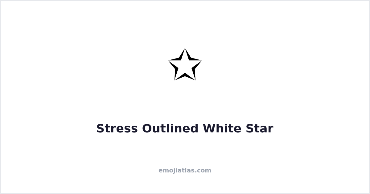 Stress Outlined White Star Symbol — Copy & Paste