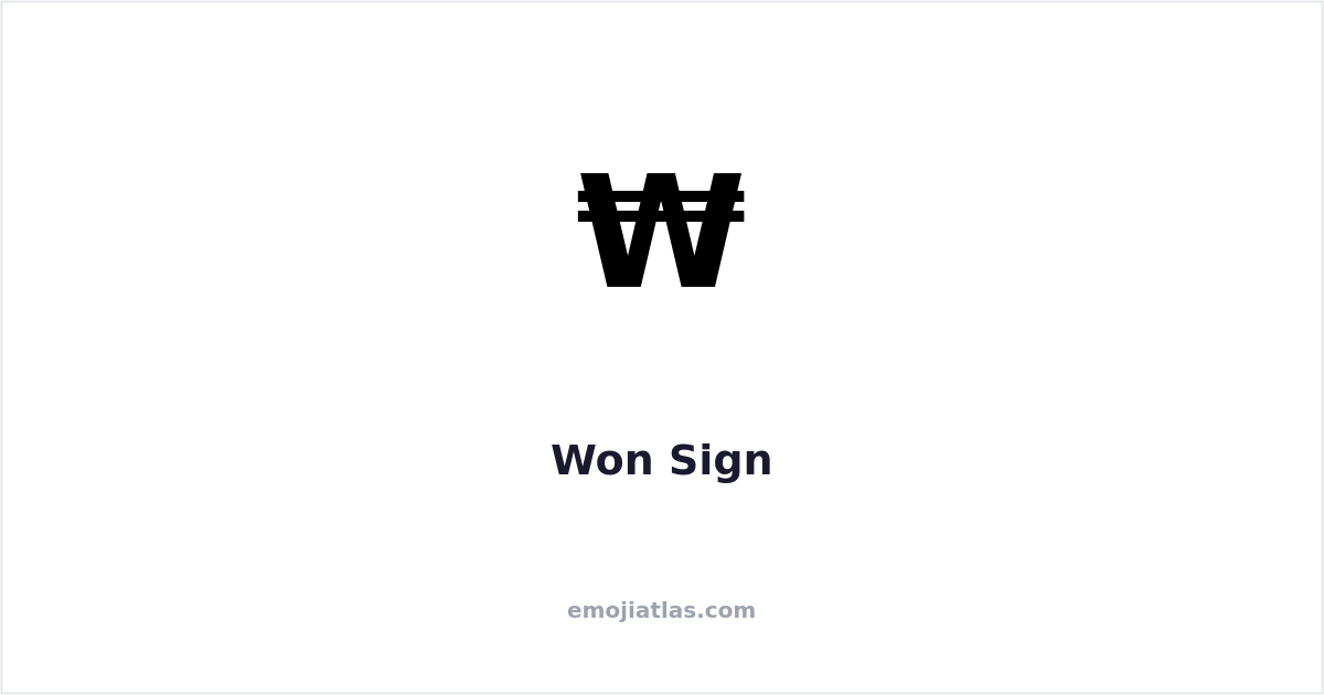 Won Sign Symbol — Copy & Paste